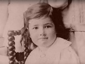 Ten-year old Peggy (also Peggie) Gibson, known at the time known as Peggie Matheson. She was aboard Flying Kestrel along with her three sisters, Lillian, Anna and Tina.